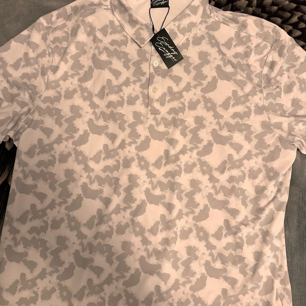 Elegant Gray Patterned Polo Shirt